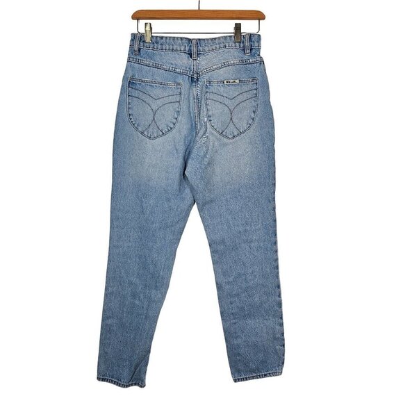 Rollas Dusters High Rise Slim Jeans Old Stone Light Wash Denim Cotton Size 28 - Picture 4 of 16